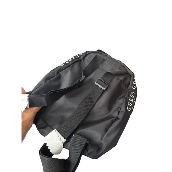 NEW GUESS Factory Women's Black White Logo Small Backpack Bag Handbag - Picture 2 of 7